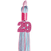 Pink/Light Blue Mixed Color Graduation Tassel with Pink Bling Charm by Wholesale Grad Supply