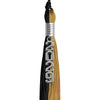 Black/Antique Gold Graduation Tassel with Silver Stacked Date Drop by Wholesale Grad Supply