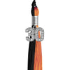 Black/Orange Graduation Tassel with Silver Bling Charm by Wholesale Grad Supply