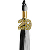Black/Silver Graduation Tassel with Gold Bling Charm by Wholesale Grad Supply
