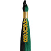 Emerald Green/Black Graduation Tassel with Gold Stacked Date Drop by Wholesale Grad Supply