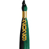 Emerald Green/Black Graduation Tassel with Gold Stacked Date Drop by Wholesale Grad Supply