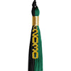 Emerald Green/Black Graduation Tassel with Gold Stacked Date Drop by Wholesale Grad Supply