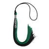 Emerald Green/Black Graduation Tassel with Silver Stacked Date Drop by Wholesale Grad Supply