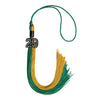 Emerald Green/Bright Gold Graduation Tassel with Black Bling Charm by Wholesale Grad Supply