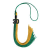 Emerald Green/Bright Gold Graduation Tassel with Black Bling Charm by Wholesale Grad Supply