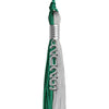 Emerald Green/Grey Graduation Tassel with Silver Stacked Date Drop by Wholesale Grad Supply