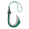 Emerald Green/Grey Graduation Tassel with Black Bling Charm by Wholesale Grad Supply