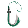 Emerald Green/Grey Graduation Tassel with Black Bling Charm by Wholesale Grad Supply