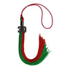 Green/Red Graduation Tassel with Black Bling Charm by Wholesale Grad Supply