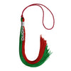 Green/Red Graduation Tassel with Silver Stacked Date Drop by Wholesale Grad Supply