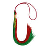 Green/Red Graduation Tassel with Gold Stacked Date Drop by Wholesale Grad Supply