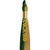 Hunter Green/Antique Gold Graduation Tassel with Gold Stacked Date Drop by Wholesale Grad Supply