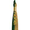 Hunter Green/Antique Gold Graduation Tassel with Gold Stacked Date Drop by Wholesale Grad Supply