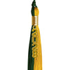 Hunter Green/Gold Graduation Tassel with Gold Stacked Date Drop by Wholesale Grad Supply