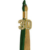 Hunter Green/Antique Gold Graduation Tassel with Gold Bling Charm by Wholesale Grad Supply