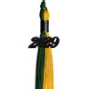 Hunter Green/Gold Graduation Tassel with Black Date Drop by Wholesale Grad Supply