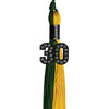 Hunter Green/Gold Graduation Tassel with Black Bling Charm by Wholesale Grad Supply
