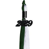 Hunter Green/White Graduation Tassel with Black Date Drop by Wholesale Grad Supply