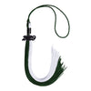 Hunter Green/White Graduation Tassel with Black Date Drop by Wholesale Grad Supply