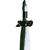 Hunter Green/White Graduation Tassel with Black Date Drop by Wholesale Grad Supply