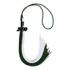 Hunter Green/White Graduation Tassel with Black Date Drop by Wholesale Grad Supply
