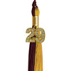 Maroon/Bright Gold Graduation Tassel with Gold Bling Charm by Wholesale Grad Supply