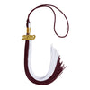 Maroon/White Graduation Tassel with Gold Date Drop by Wholesale Grad Supply