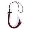 Maroon/White Graduation Tassel with Black Date Drop by Wholesale Grad Supply