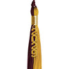 Maroon/Bright Gold Graduation Tassel with Gold Stacked Date Drop by Wholesale Grad Supply