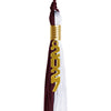 Maroon/White Graduation Tassel with Gold Stacked Date Drop by Wholesale Grad Supply