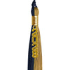 Dark Navy Blue/Antique Gold Graduation Tassel with Gold Stacked Date Drop by Wholesale Grad Supply