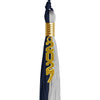 Dark Navy Blue/Grey Graduation Tassel with Gold Stacked Date Drop by Wholesale Grad Supply
