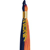 Navy Blue/Orange Graduation Tassel with Gold Stacked Date Drop by Wholesale Grad Supply