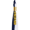 Navy Blue/White Graduation Tassel with Gold Stacked Date Drop by Wholesale Grad Supply