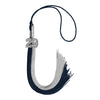 Dark Navy Blue/Grey Graduation Tassel with Silver Bling Charm by Wholesale Grad Supply