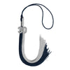 Dark Navy Blue/Grey Graduation Tassel with Silver Bling Charm by Wholesale Grad Supply