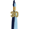 Dark Navy Blue/Light Blue Graduation Tassel with Gold Bling Charm by Wholesale Grad Supply