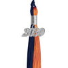 Navy Blue/Orange Graduation Tassel with Silver Date Drop by Wholesale Grad Supply