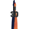 Navy Blue/Orange Graduation Tassel with Black Bling Charm by Wholesale Grad Supply