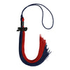 Dark Navy Blue/Red Graduation Tassel with Black Date Drop by Wholesale Grad Supply