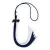 Navy Blue/White Graduation Tassel with Black Date Drop by Wholesale Grad Supply
