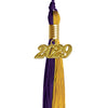 Purple/Bright Gold Graduation Tassel with Gold Date Drop by Wholesale Grad Supply