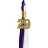 Purple/White Graduation Tassel with Gold Bling Charm by Wholesale Grad Supply