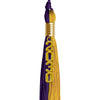 Purple/Bright Gold Graduation Tassel with Gold Stacked Date Drop by Wholesale Grad Supply
