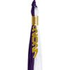 Purple/White Graduation Tassel with Gold Stacked Date Drop by Wholesale Grad Supply