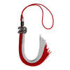 Red/Grey Graduation Tassel with Black Bling Charm by Wholesale Grad Supply
