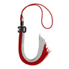 Red/Grey Graduation Tassel with Black Bling Charm by Wholesale Grad Supply
