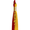 Red/Gold Graduation Tassel with Gold Stacked Date Drop by Wholesale Grad Supply