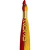 Red/Gold Graduation Tassel with Gold Stacked Date Drop by Wholesale Grad Supply